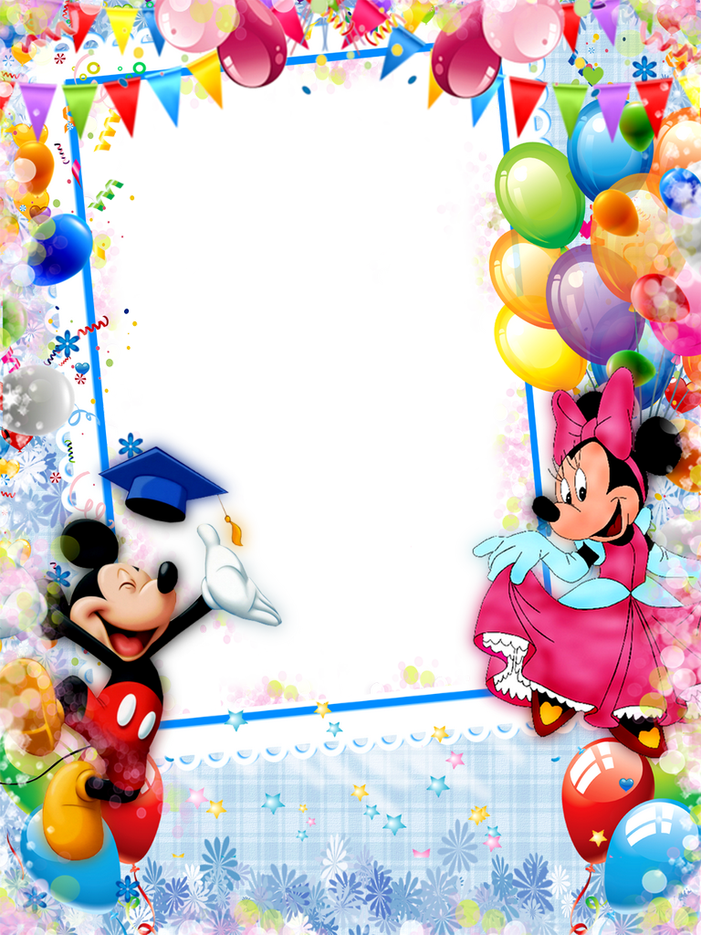 Рамка для фото с днем рождения детская Central Photoshop: Molduras Png Para Fotos De Aniversário - Mickey E Minnie Happ