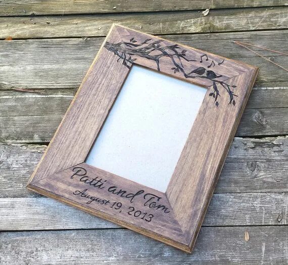 Рамка для фото своими руками из дерева Personalized Picture Frame Rustic Wedding Photo Frame Love - Etsy Wooden picture