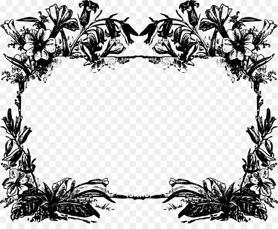 Рамки черно белые фото Floral Frame - Elegant Floral Frame for Decoration - CleanPNG / KissPNG