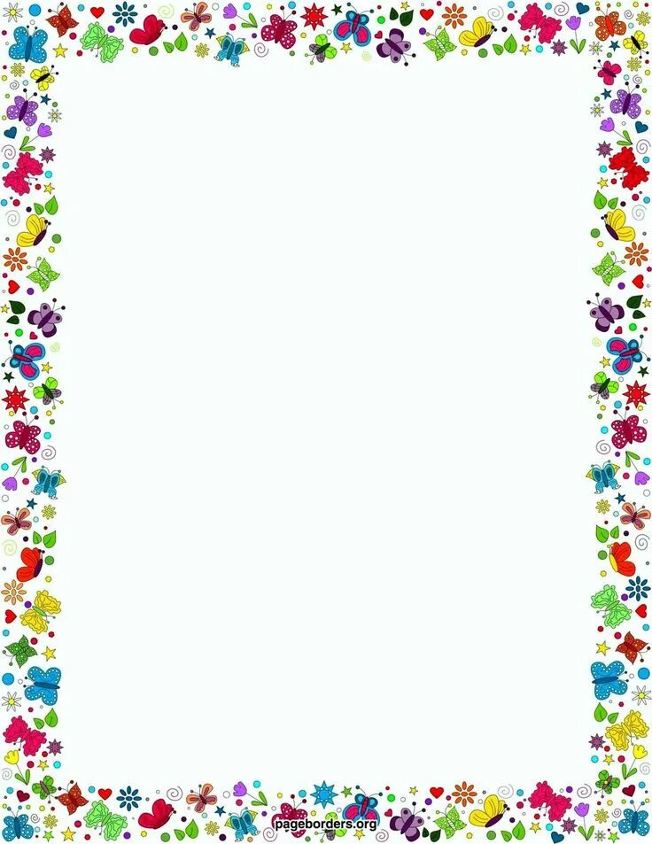 Рамки детские для оформления текста Enchanting Colorful Page Borders Free Page Borders And Frame Clip art borders, P