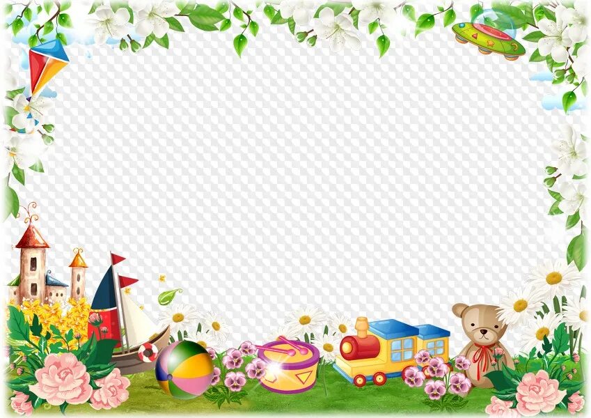 Рамки детский сад фото онлайн Childrens photo frame for group photo in kindergarten, template PSD,PNG