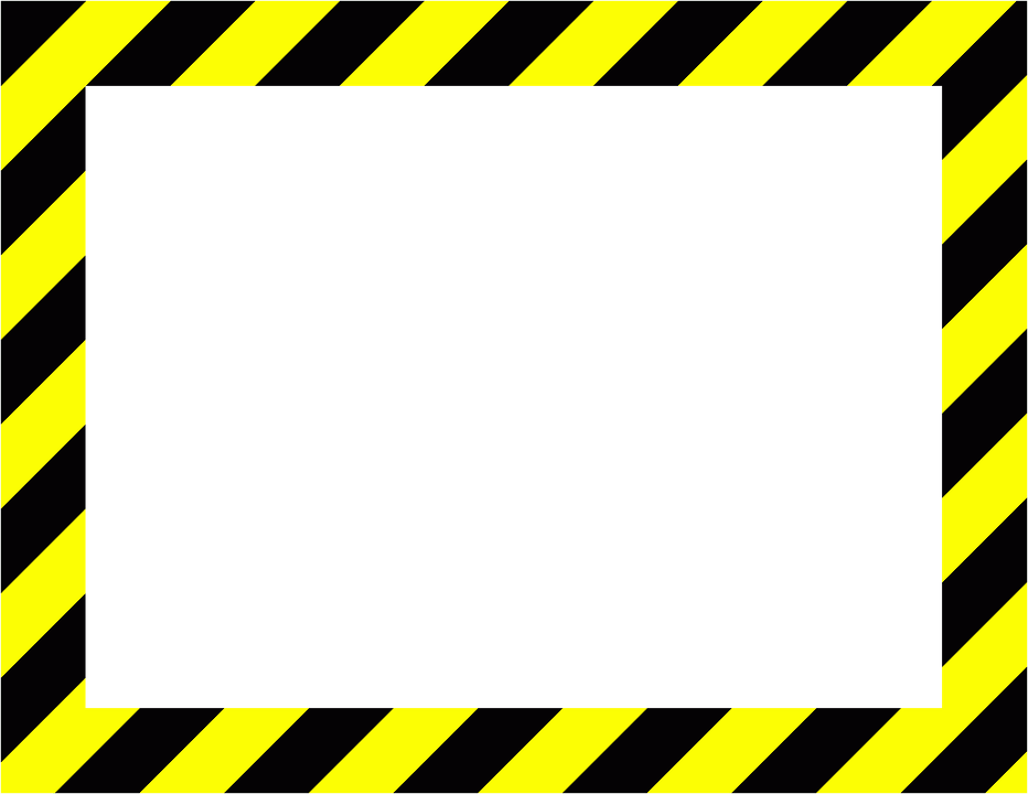 Рамки для фото со знаком сайта лента Sign Frame Danger Caution Men Working High - Black And Yellow Stripes Frame - (1