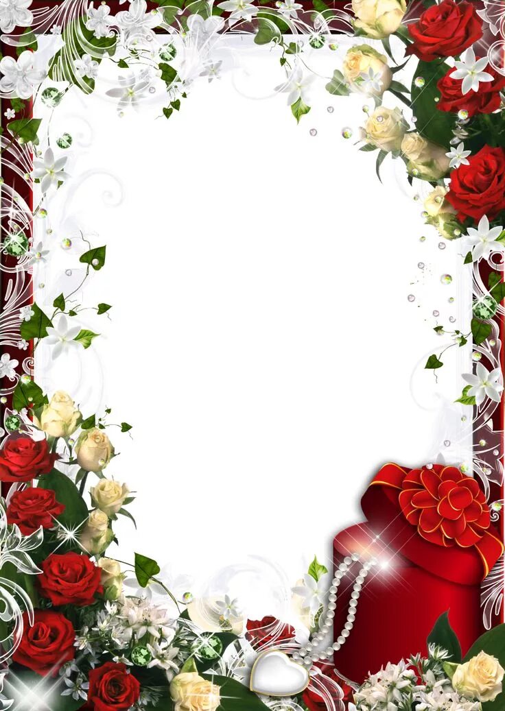 Рамки для текста фото поздравления Floral-Valentine-Gift-Card-Photo-Frame Wedding frames, Flower picture frames, Re