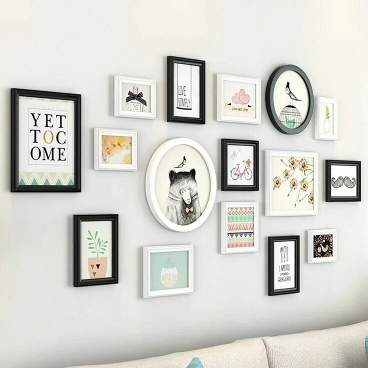 Рамки на стене в интерьере gallery wall mixed frames - Google Search Frame wall decor, Frames on wall, Gall