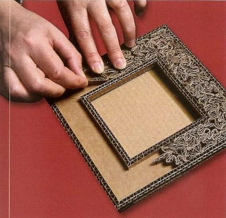 Рамки своими руками в домашних Pin em Ideas Diy para a casa, Porta retrato de papelão, Moldura de papel