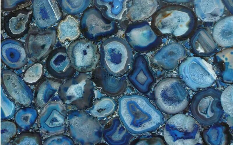 Рамочки для фото из полудрагоценных камней купить Blue Agate Slabs, Tiles, Countertop & Interior Furniture - Gemsculpture 290