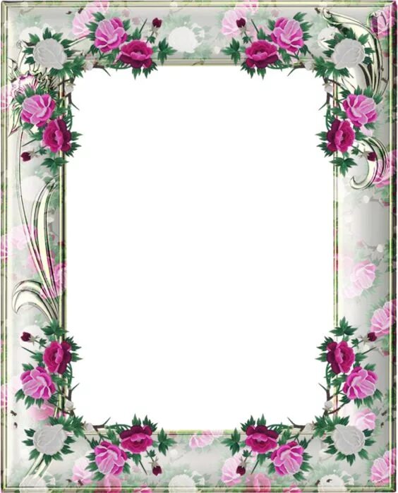 Рамочки для оформления фото pour vos créas : cadres Flower frame, Clip art frames borders, Floral border des