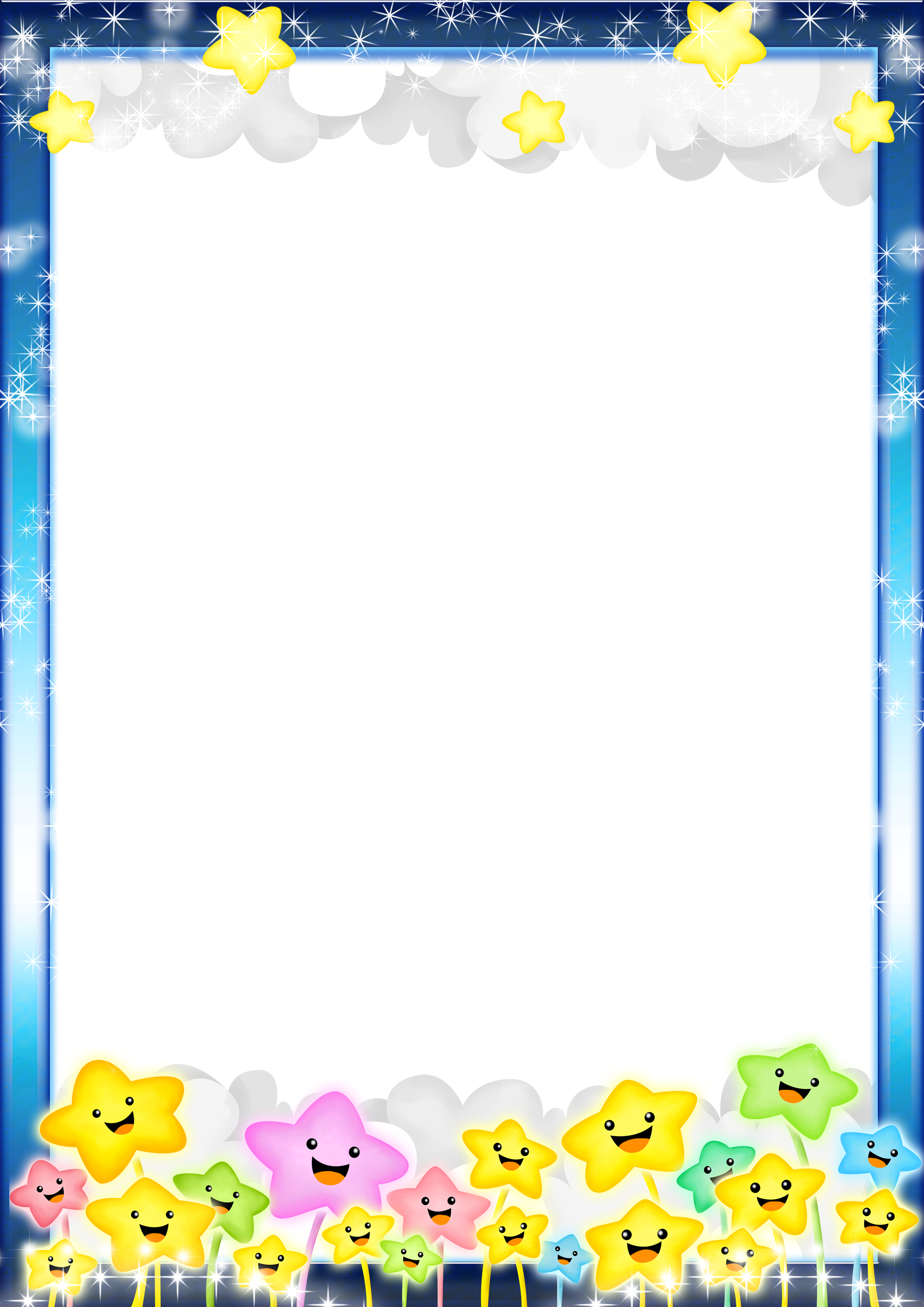 Рамочки для оформления в детском саду Blue Kids Transparent PNG Photo Frame with Stars Photo frame, Kids frames, Clip 