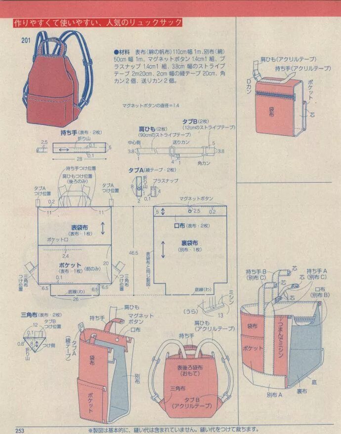 Ранец из кожи выкройка giftjap.info - Интернет-магазин Japanese book and magazine handicrafts - Lady Bo