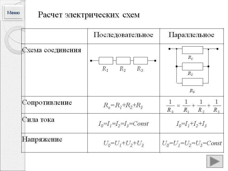 Расчет электрических схем Картинки ПОСЛЕДОВАТЕЛЬНОЕ СОПРОТИВЛЕНИЕ РЕЗИСТОРОВ СХЕМА