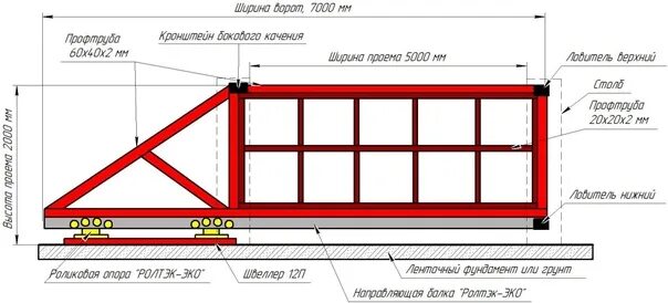 Купить откатные самонесущие ворота Серии S (до 350 - 500кг) в Ростове-на-Дону