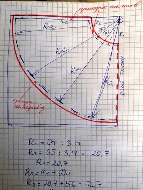 Расчет выкройки юбки Раскрой юбки полусолнце https://fotofakt.ru/raskroy-yubki-polusolntse 2023 FotoF