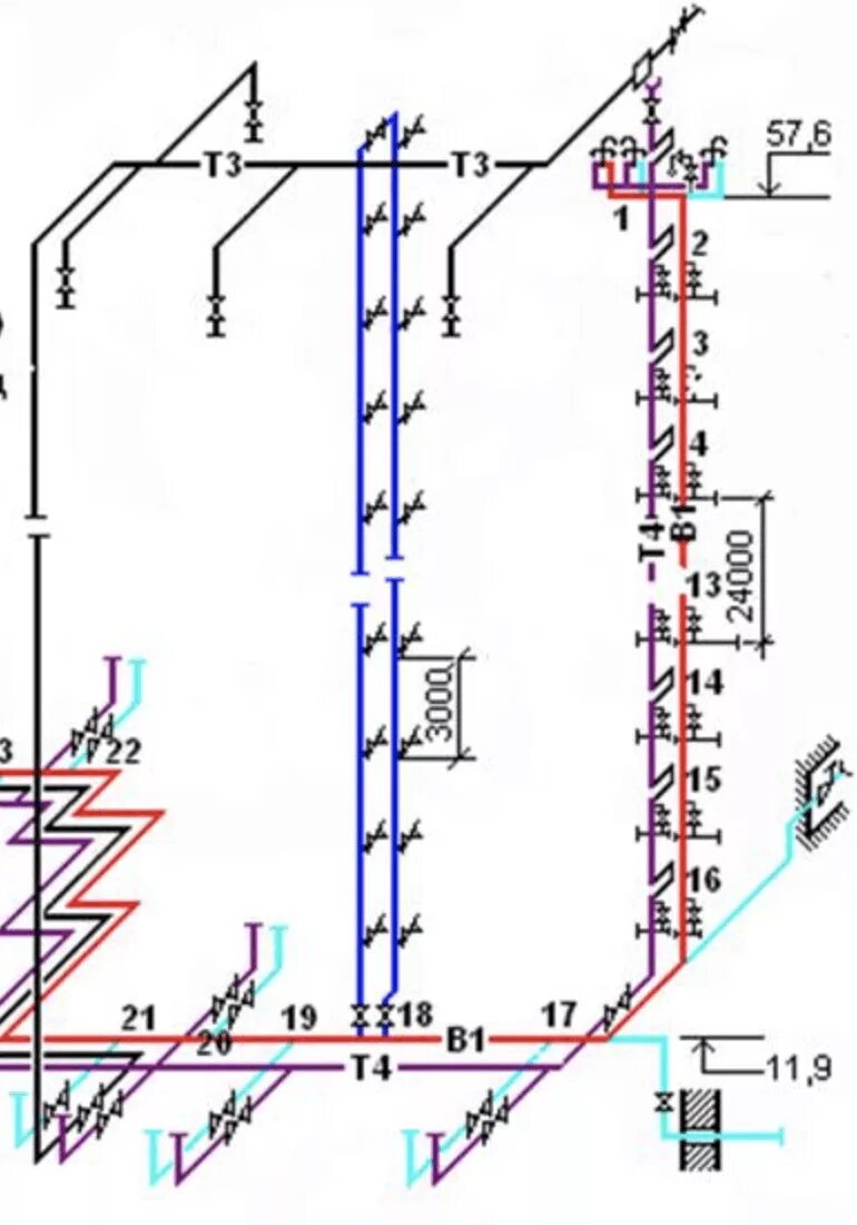 Расчетная схема водопроводной сети Расчет системы водоснабжения в Autodesk Revit