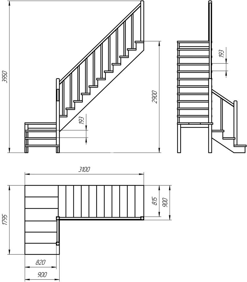 Расчеты чертежи лестниц из дерева Размеры лестницы в частном доме - CormanStroy.ru