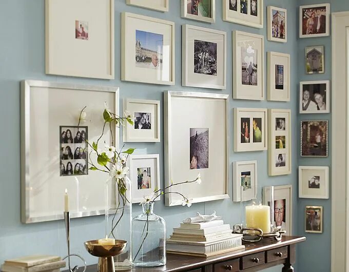 Раскладка фото на стене How to Organize an Entryway Home decor, Wood gallery frames, Decor