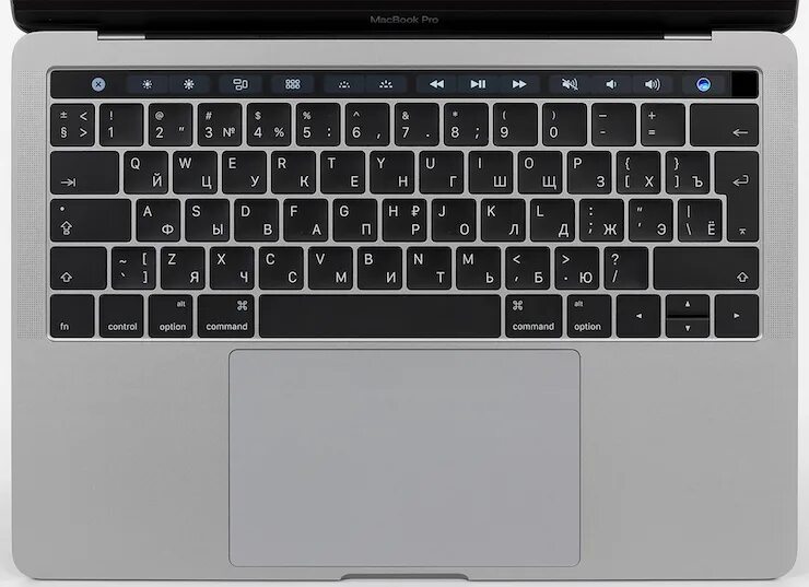 Раскладка клавиатуры ноутбука фото 13-дюймовый ноутбук Apple MacBook Pro (Late 2016) с панелью Touch Bar