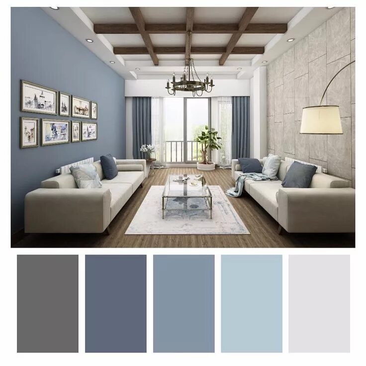 Раскладка цветов в интерьере پالت رنگ Color Palette ويلاي آيينه ورزان موقعي Ruang tamu rumah, Warna ruang tam