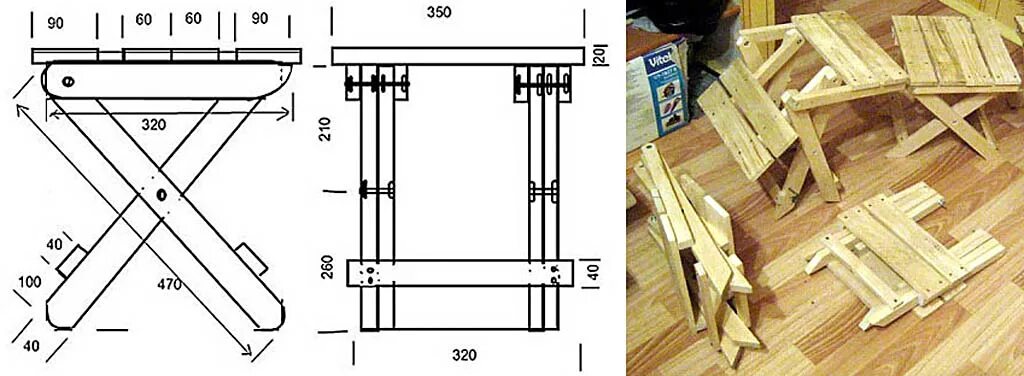 Раскладная своими руками чертежи Складной стул своими руками: подробное описание технологии постройки (110 фото)