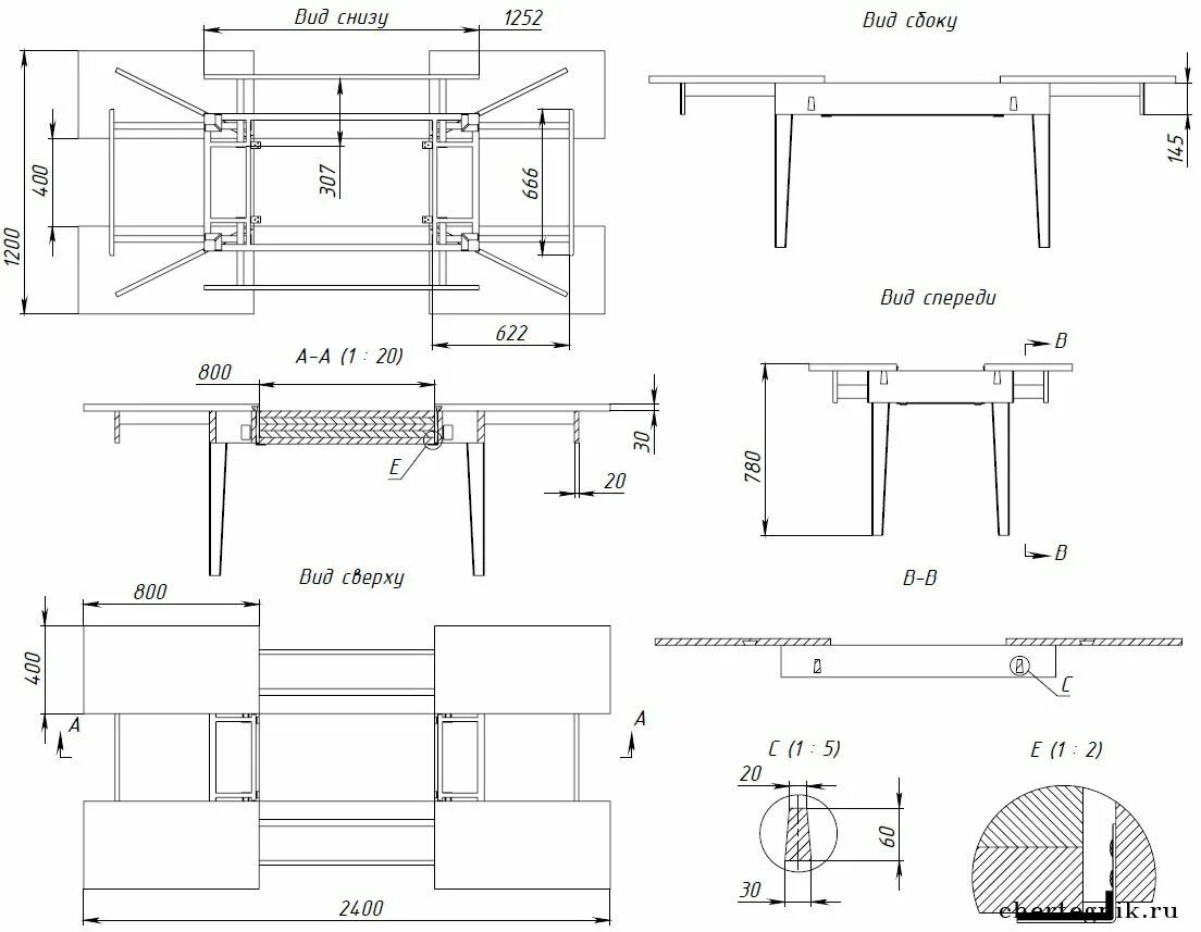 Раскладной стол своими руками чертежи и схемы Стол раздвижной своими руками