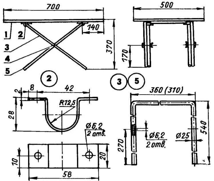 Раскладной стол своими руками чертежи и схемы COMFORT BRING MODEL CONSTRUCTION