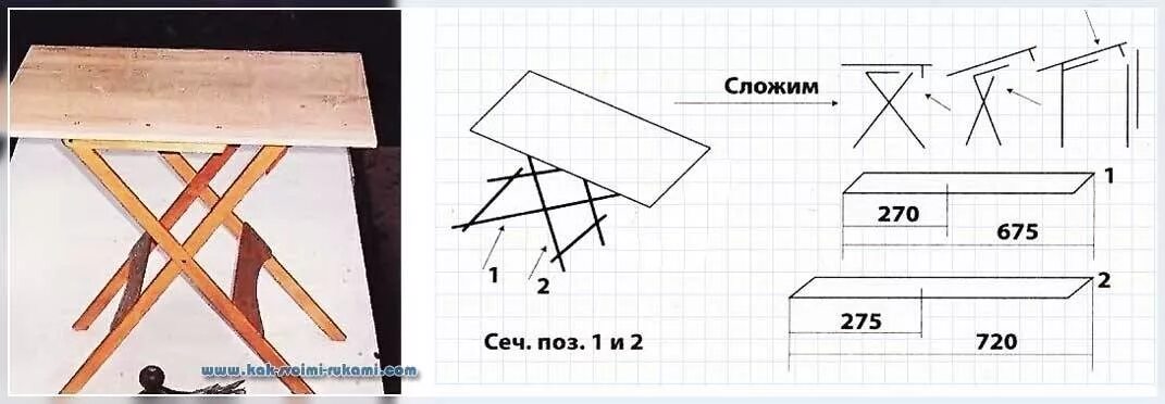 Раскладные столы своими руками чертежи фото Маленький складной стол своими руками - mebelotradnaya.ru