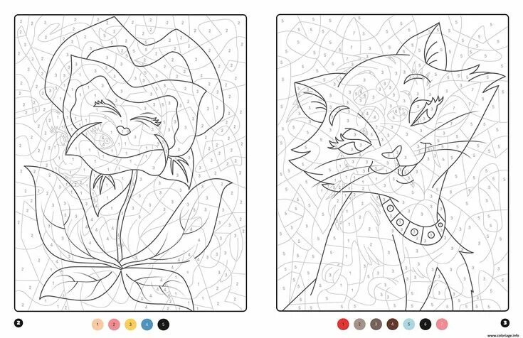 Раскрась по номерам по фото Coloriage magique disney chat et plante Coloriage mystere disney, Coloriage magi