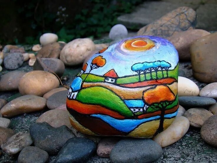 Раскрашенные камни фото Pinterest Rock painting art, Hand painted rocks, Stone art