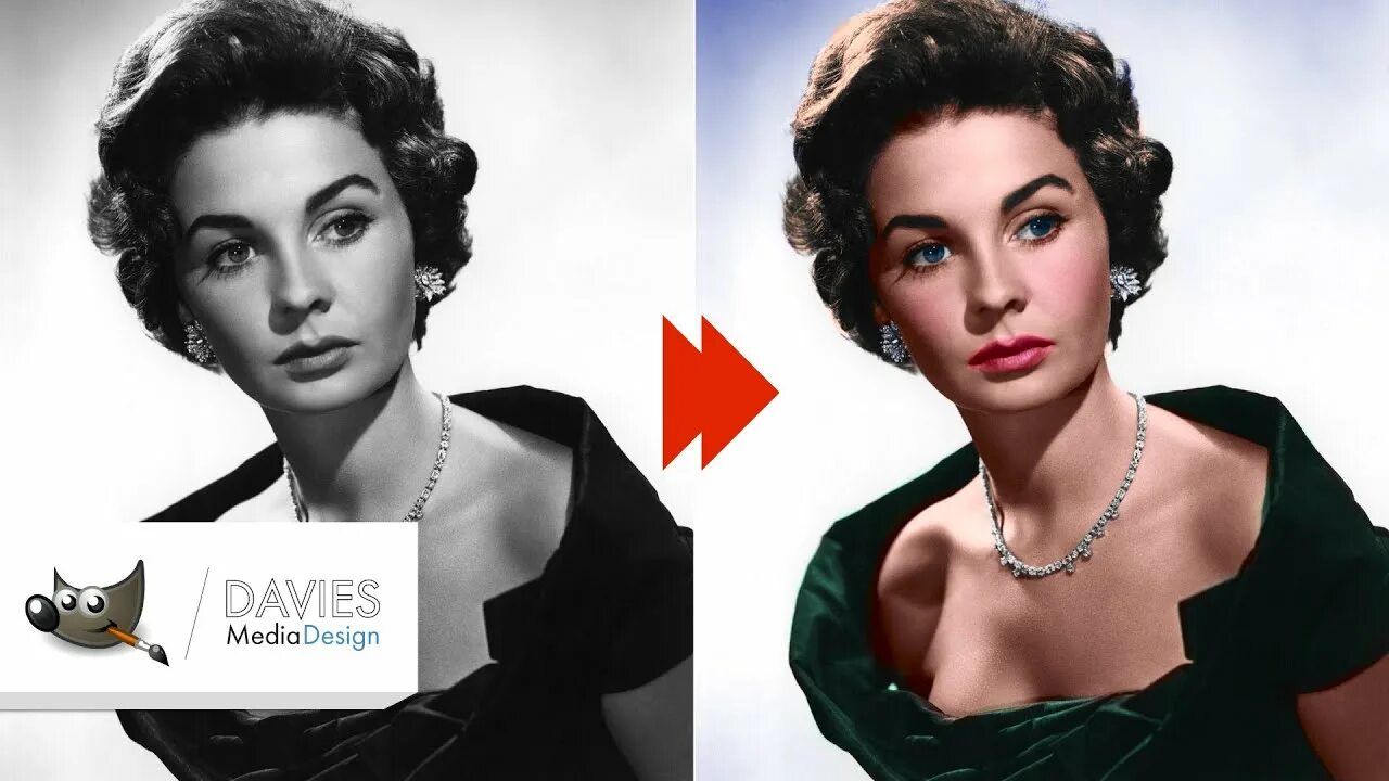 Раскрасить черно белое фото How to Colorize Black and White Photos with GIMP - YouTube