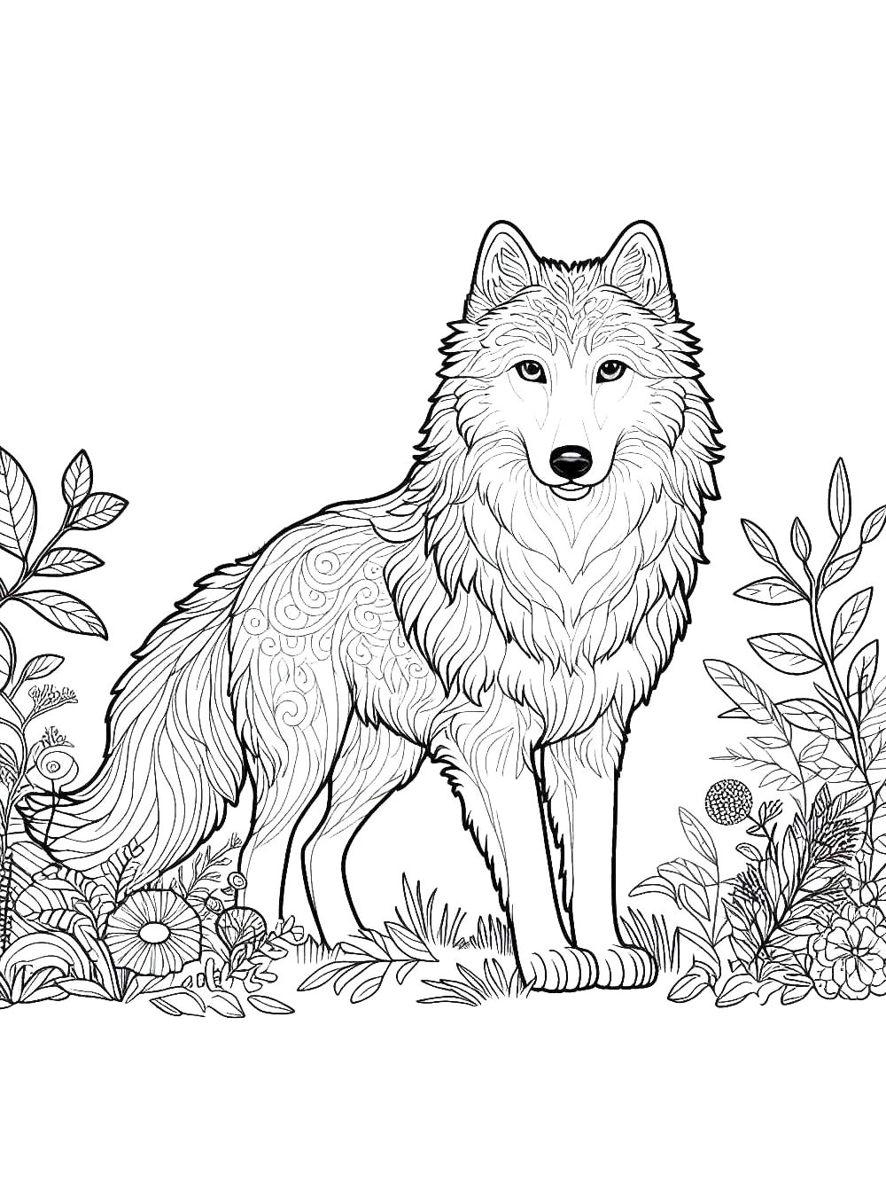 Раскрасить фото волка онлайн Wolf coloring pages