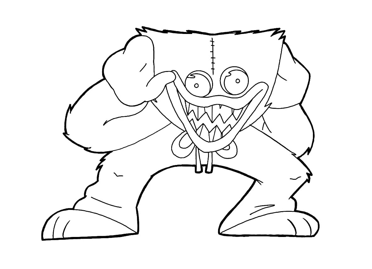 Раскраска черных фото Coloring page Huggy Wuggy Spider-Man Print Free