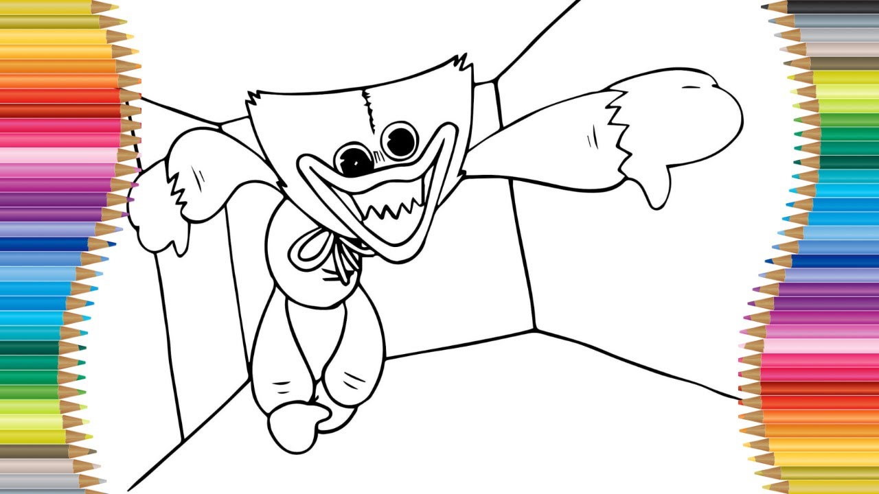 Раскраска черных фото Huggy Wuggy coloring pages Coloring pages for kids Itro - Panda NCS Release - Yo