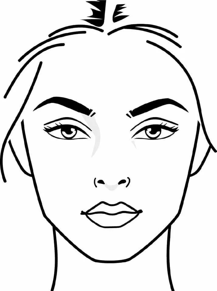 Раскраска макияж Pin on Makety Fashion illustration collage, Simple face drawing, Face drawing