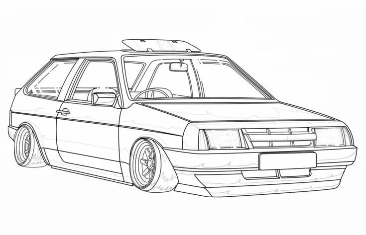 Раскраска машина тюнинг Раскраска Лада бпан заниженная в 2024 г Раскраски, Рисование, Уроки рисования