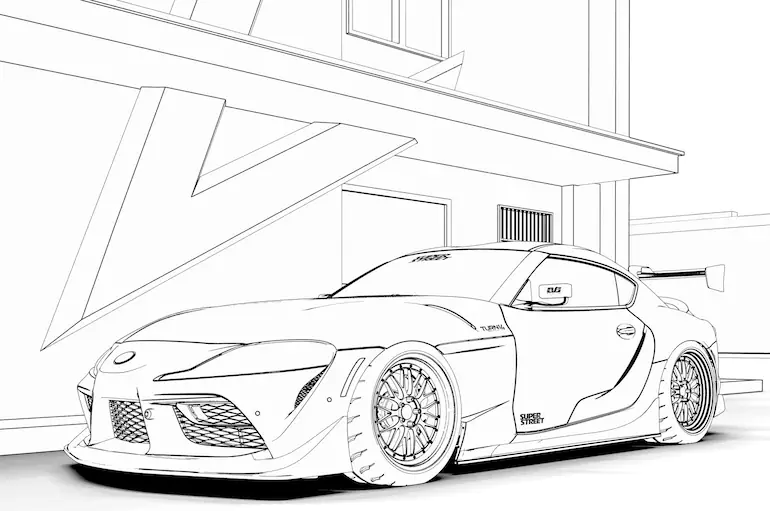 Раскраска машина тюнинг Free Car Coloring Pages Cars coloring pages, Toyota supra, Coloring pages