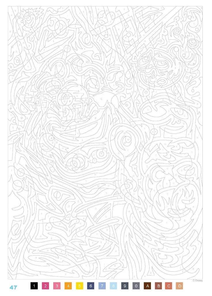 Раскраска по фото линии Pin on malen nach Zahlen Abstract coloring pages, Disney adult coloring books, D