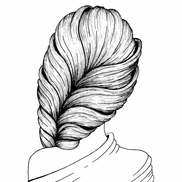 Раскраска прически для девочек Hairstyle Ink Drawing Ink drawing, Drawings, Ink