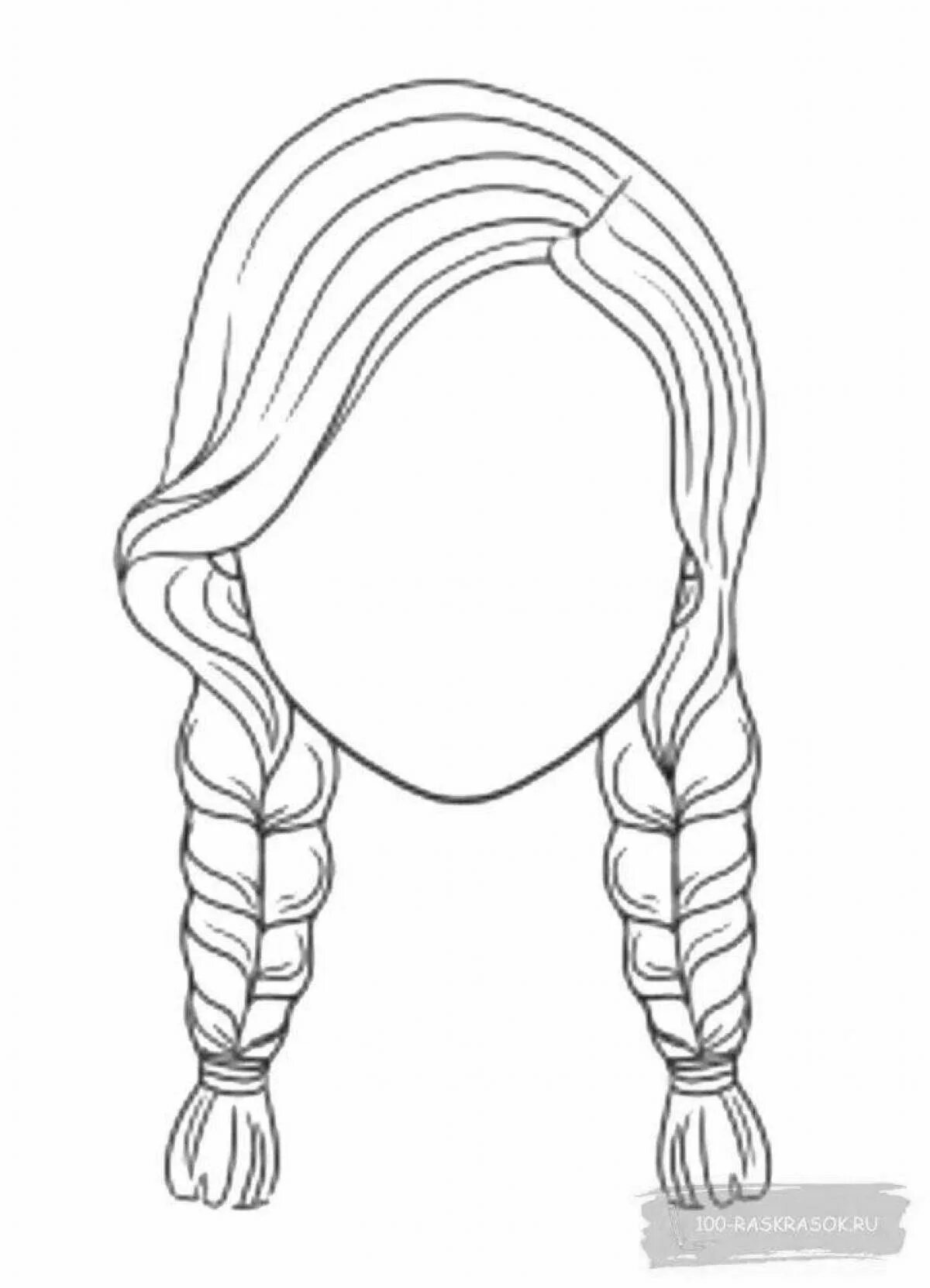 Раскраска прически для девочек распечатать Раскраски Девочка с косичками (38 шт.) - скачать или распечатать бесплатно #6640