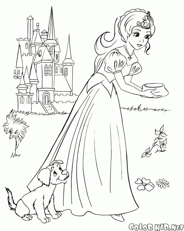 Раскраска принцесса с замком фото vetores para colorir de princesas - Pesquisa Google Princess coloring pages, Pri