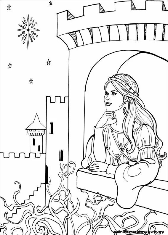 Раскраска принцесса с замком фото Desenho para imprimir ! Páginas para colorir da disney, Castelo para colorir, Pá