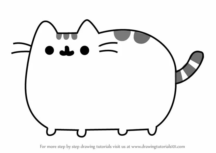 Раскраски фото пухлых котиков Learn How to Draw Pusheen the Cat (Memes) Step by Step : Drawing Tutorials How t