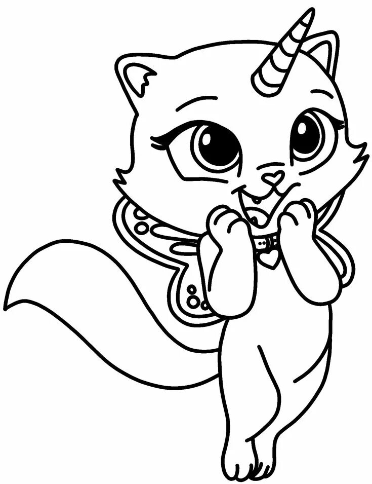 Раскраски кошек фото Rainbow Butterfly Unicorn Kitty coloring pages Coloriage chat, Coloriage chaton,