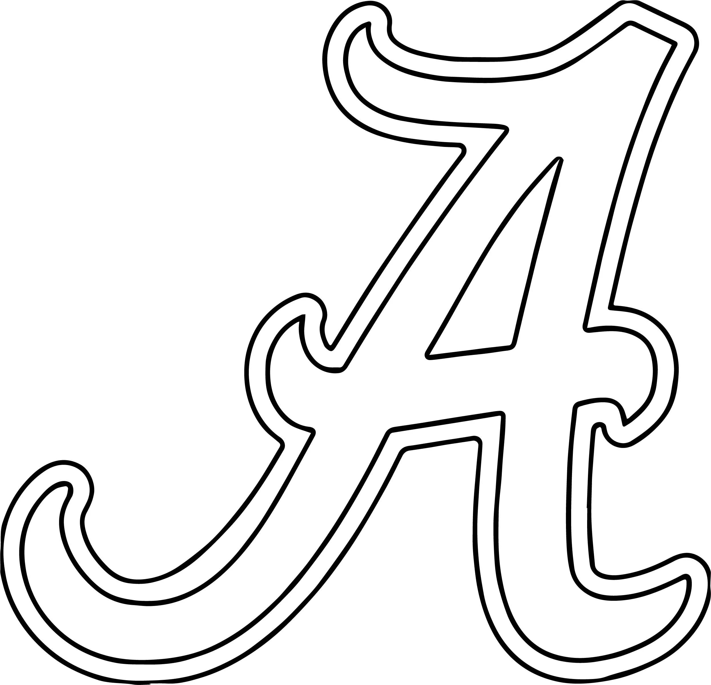 Раскраски красивых букв в отдельности для оформления Alabama University Of Alabama A Text Coloring Page - Wecoloringpage Football col