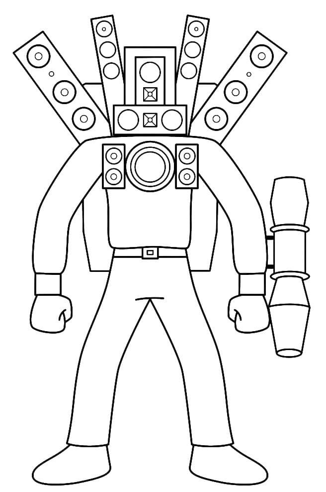 Раскраски самоделки Skibidi Toilet Titan Speakerman Coloring Page, Print Or Color Online For Free - 