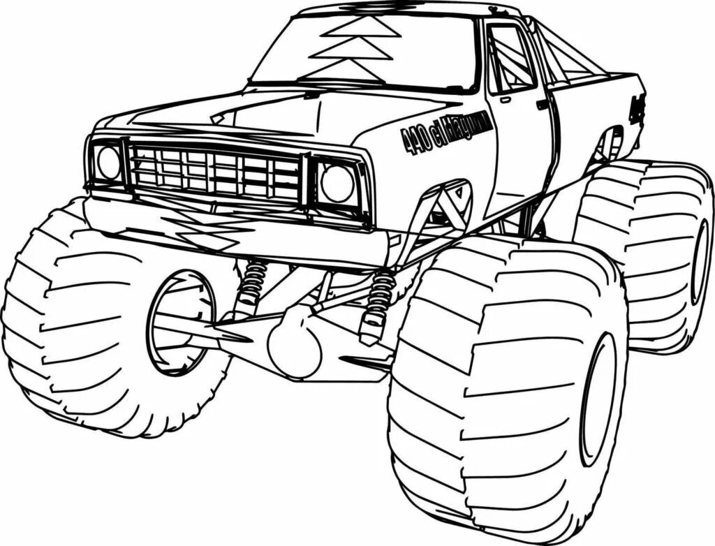 Раскраски самоделки Printable Cool Moster Jam Coloring Pages Pdf - Coloringfolder.com Monster truck 