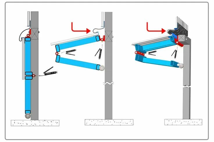 Распашные ворота складывающиеся пополам чертежи Greasable Bifold Hinge Diagram Diy garage door, Garage door design, Garage doors