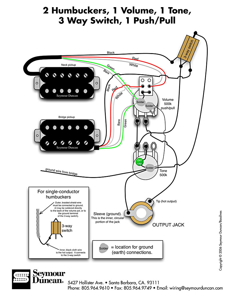 Распайка 2 хамбакера 1 громкость bc rich warlock bronze wiring diagram - Google Search Guitar pickups, Prs guitar