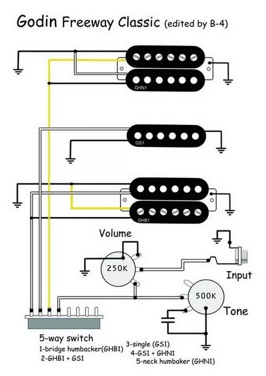 Распайка 2 хамбакера Ответы Mail.ru: подскажите схему спайки электроники для гитары