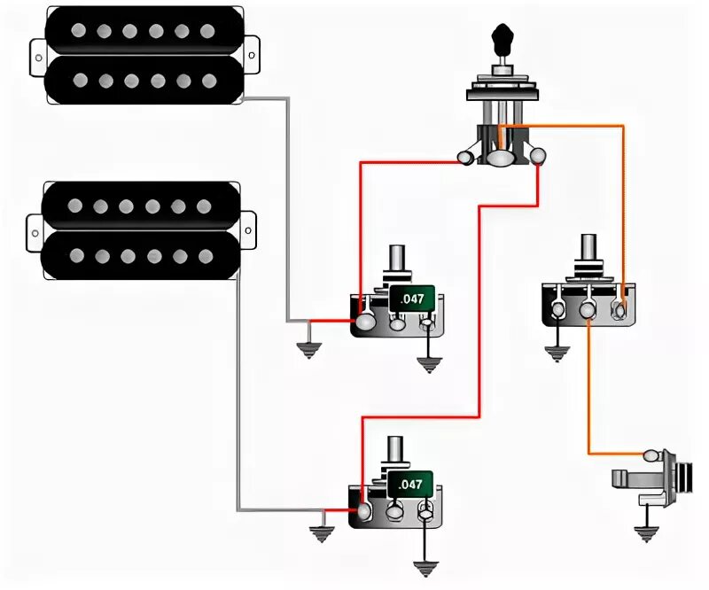 Распайка 2 хамбакера 2 громкости Guitar wiring, tips, tricks, schematics and links