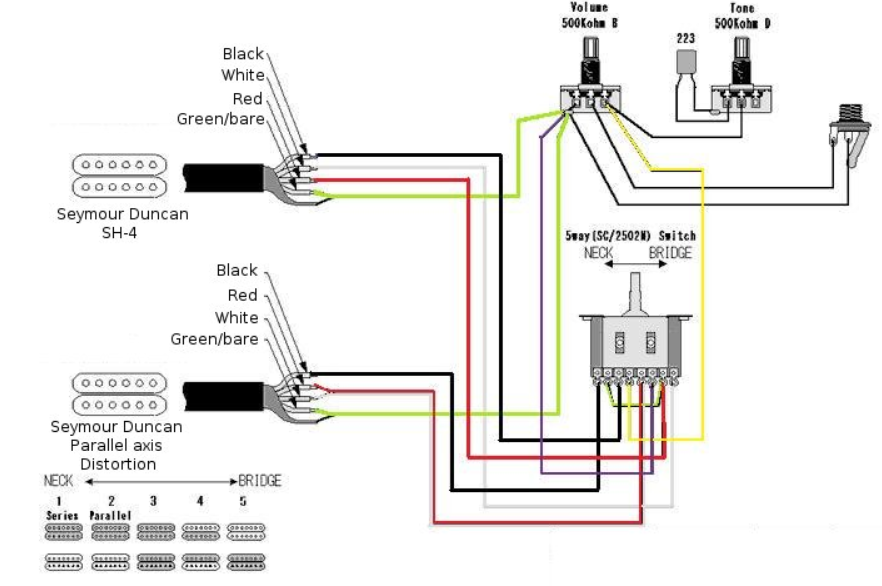 Распайка 3 позиционного переключателя Ibanez HH 5 Way Switch With Duncans