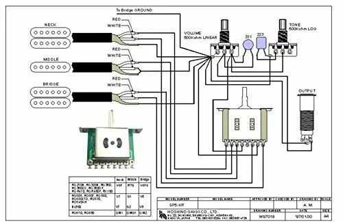 Распайка 5 позиционного переключателя гитары Musiclily Imported Style Metric 5 Way Guitar Toggle Switch Pickup Selector for F